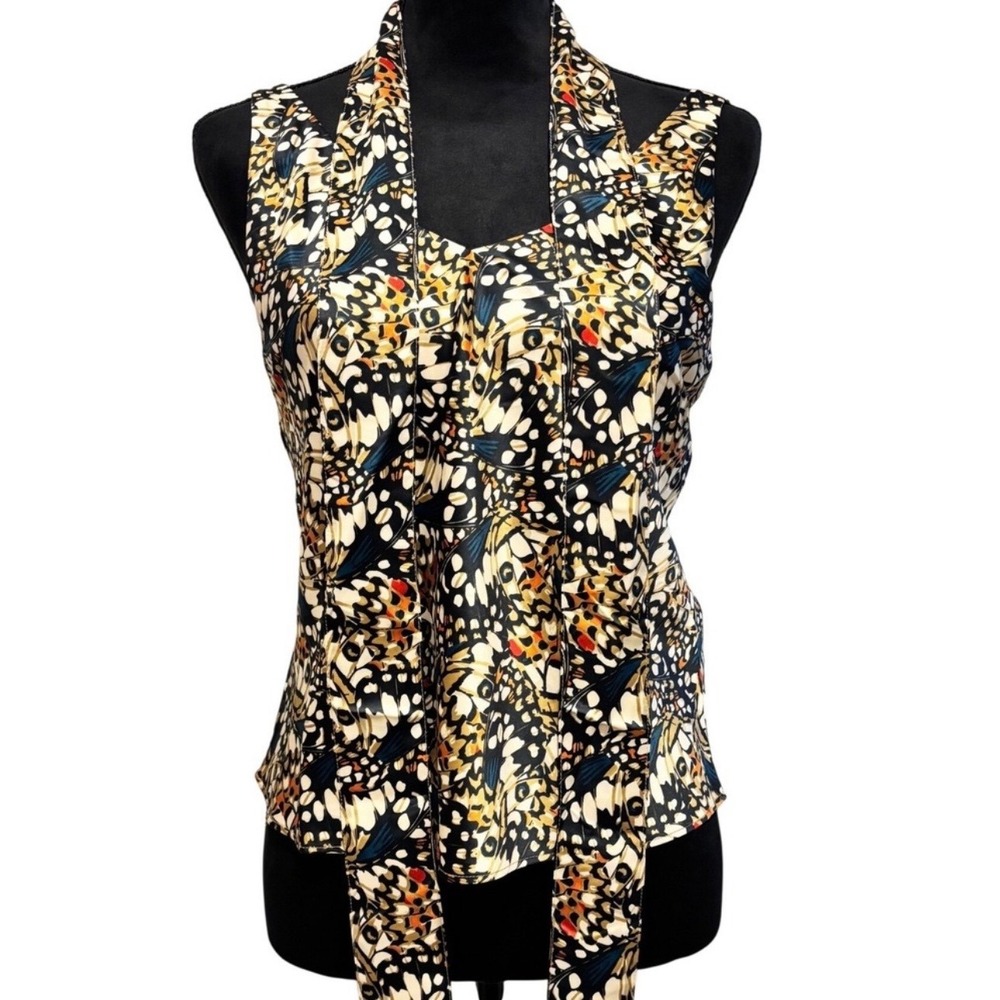 Wildfang Empower Satin Cami Women Small Black Butterfly Wing Adjustable Straps - Picture 2 of 8